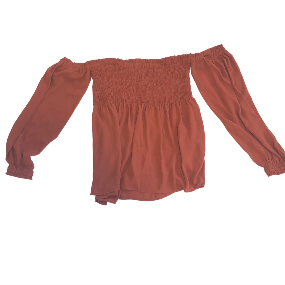 Express Off The Shoulder Top Rust - Picture 4 of 7